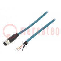 Plug; M12; PIN: 8; female; X code-ProfiNET; IP67; 48V; 500mA; cables