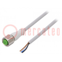 Connection lead; M12; PIN: 4; straight; 3m; plug; 250VAC; 7014; PVC