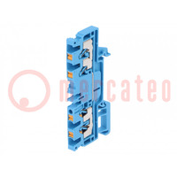 Splice terminal: rail; 2.5mm2; ways: 1; terminals: 4; blue; wemid