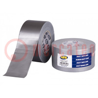 Tape: duct; W: 75mm; L: 50m; Thk: 0.2mm; silver; natural rubber; 12%