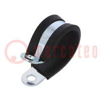 Fixing clamp; ØBundle : 26mm; W: 15mm; steel; Cover material: EPDM
