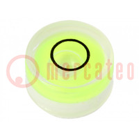 Spirit level; H: 6mm; Ømount.hole: 10mm; plastic; Body: white