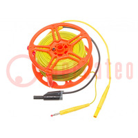 Test lead; shielded; Len: 50m; yellow; Equipment: cable reel