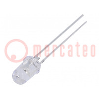 LED; 5mm; giallo; 40000÷48000mcd; 60°; Frontale: convesso; 2,3÷2,8V