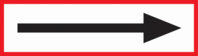 Brandschutzschild - Richtungspfeil, gerade, Rot/Schwarz, 7.4 x 21 cm, Folie