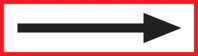 Brandschutzschild - Richtungspfeil, gerade, Rot/Schwarz, 10.5 x 29.7 cm, Folie