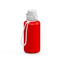 Artikelbild Drink bottle "School" clear-transparent incl. strap, 0.7 l, red/white