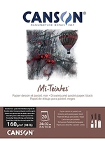 CANSON PAPIER MI-TEINTES (NID-D'ABEILLES) - BLOC 20 FEUILLES 24X32 160G/M² NOIR 425 C31036P001
