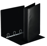 Ringbuch Präsentation, mit Taschen, A4, PP, 4 Ringe, 30 mm, schwarz