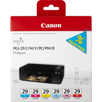 Canon 4873B005 nabój z tuszem 6 szt. Oryginalny Cyjan, Purpurowy, Cyan fotograficzny, Magenta fotograficzna, Czerwony, Żółty