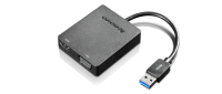 Lenovo Universal USB 3.0 to VGA/HDMI Adaptador gráfico USB Negro