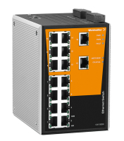 Weidmüller IE-SW-PL16M-16TX Managed Fast Ethernet (10/100) Schwarz