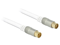 DeLOCK IEC - IEC, 1 m coax-kabel RG-6/U Wit