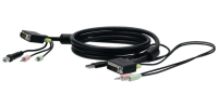 Linksys DVI USB 3.5mm 1.8m KVM cable Black