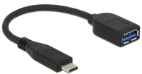 DeLOCK USB 3.1 Gen 2 Type-C/Typ-A USB-kabel 0,1 m USB C USB A Zwart