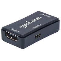 Manhattan 4K HDMI-Repeater, Aktive HDMI-Signalverstärkung, 4K@60Hz, verlängert 4K-Video und Audio auf bis zu 40 m