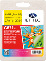 Jet Tec 101C057150 inktcartridge Compatibel Cyaan, Magenta, Geel