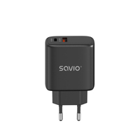 Savio LA-06/B USB Quick Charge Power Delivery 3.0 30W Internal charger Auriculares, Ratón, Tableta, Teléfono, Ver Negro Exterior