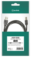 AV Link 113.004UK USB cable 1.5 m USB 2.0 USB A USB B Black