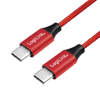 LogiLink CU0155 USB kábel 0,3 M USB 2.0 USB C Fekete, Vörös