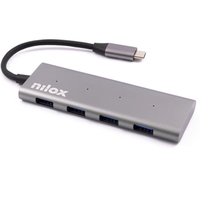 Nilox HUB USB-C TO 4 USB 3.0 USB 3.2 Gen 1 (3.1 Gen 1) Type-C 5000 Mbit/s Alluminio
