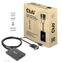 CLUB3D CAC-1720 adaptador de cable de vídeo 0,6 m HDMI tipo A (Estándar) VGA (D-Sub) + USB Negro