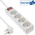 InLine Socket strip, 4-way earth contact CEE 7/3, with switch, white, 3m