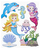 HobbyFun 3D Stickers XXL Mermaid Aufkleber für Kinder