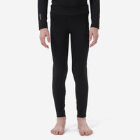 Kids’ Thermal Ski Base Layer Trousers - Bl 500 - Black - 14 Years