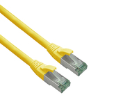 Helos GRS zertifiziertes Cat 6a Patchkabel mit Cat 7 Rohkabel TPE gelb 0,25m