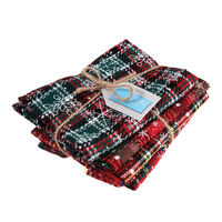 Fabric: Fat Quarters: Printed Christmas Tartan: Reds: Bundle of 4