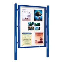 Vega Lockable Advertising Poster Display Case - (573000) 1760 x 1210mm Single sided - RAL 5010 - Gentian Blue