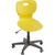 Sedia girevole in PPL altezza regolabille e base 5 razze su ruote 42,5x46x43/55 cm Motris giallo