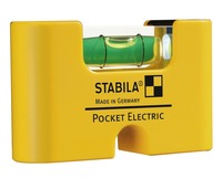 STABILA Mini-Wasserwaage Pocket Electric, 7 cm, starker Seltenerd-Magnet, 1 Horizontal-Libelle, Made in Germany