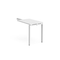 Adapt add on unit single return desk 800mm x 600mm - white frame and white top