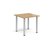 Rectangular silver radial leg meeting table 800mm x 800mm - oak
