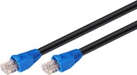 CAT 6 Outdoor-Patchkabel, U/UTP, schwarz, 10 m - Kupferkaschierter Aluminiumleiter (CCA), 2-fach Auß