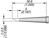 Lötspitze, Angeschrägt, Ø 2.5 mm, (L) 30.6 mm, C245795