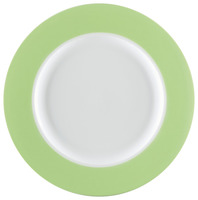 Teller flach Multi-Color; 17.8x1.8 cm (ØxH); weiß/grün; rund; 6 Stk/Pck