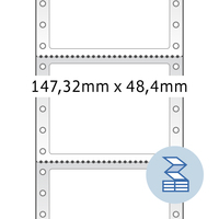 Computer-Etiketten, endlos 1-bahnig, Nadeldrucker, 147,32 x 48,40 mm, 6000 St.