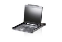 Slideaway console 19" LED PS/2-USB Console Swiss/German Keyboard layout, Rack-Konsolen