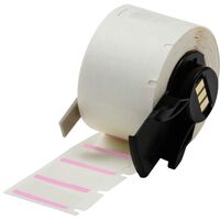 Polyester labels for BMP61/M611 Printer 25.40 mm x 12.70 mm M61-17-494-PK, Pink, White, Polyester, Thermal transfer, Acrylic,Printer Labels