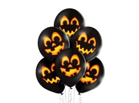 lot de 6 ballons de fête motif halloween citrouilles mix 30cm