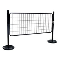 Barrier post set with mesh panel