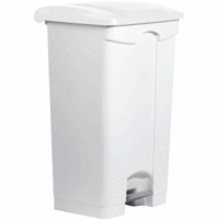 Tretabfallbehälter Kunststoff rechteckig 90l weiß mit weißem Deckel