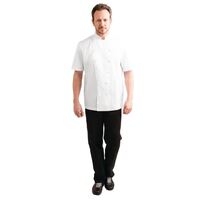 Bragard Grand Men's Chef Jacket in White 100% Cotton - Short Sleeve - Size 44