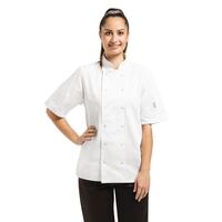 Whites Unisex Vegas Chef Jacket in White - Polycotton with Short Sleeves - L