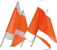 Flaga chorągiewka ostrzegawcza 75x75 cm trzonek 100 cm
