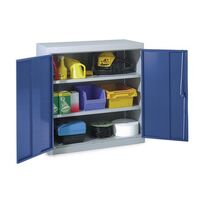 Tool cupboards, double blue doors and 2 shelves