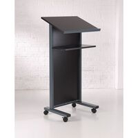 Coloured panel front lectern, black